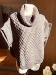Sweter narzutka poncho - wełna owcza i moher