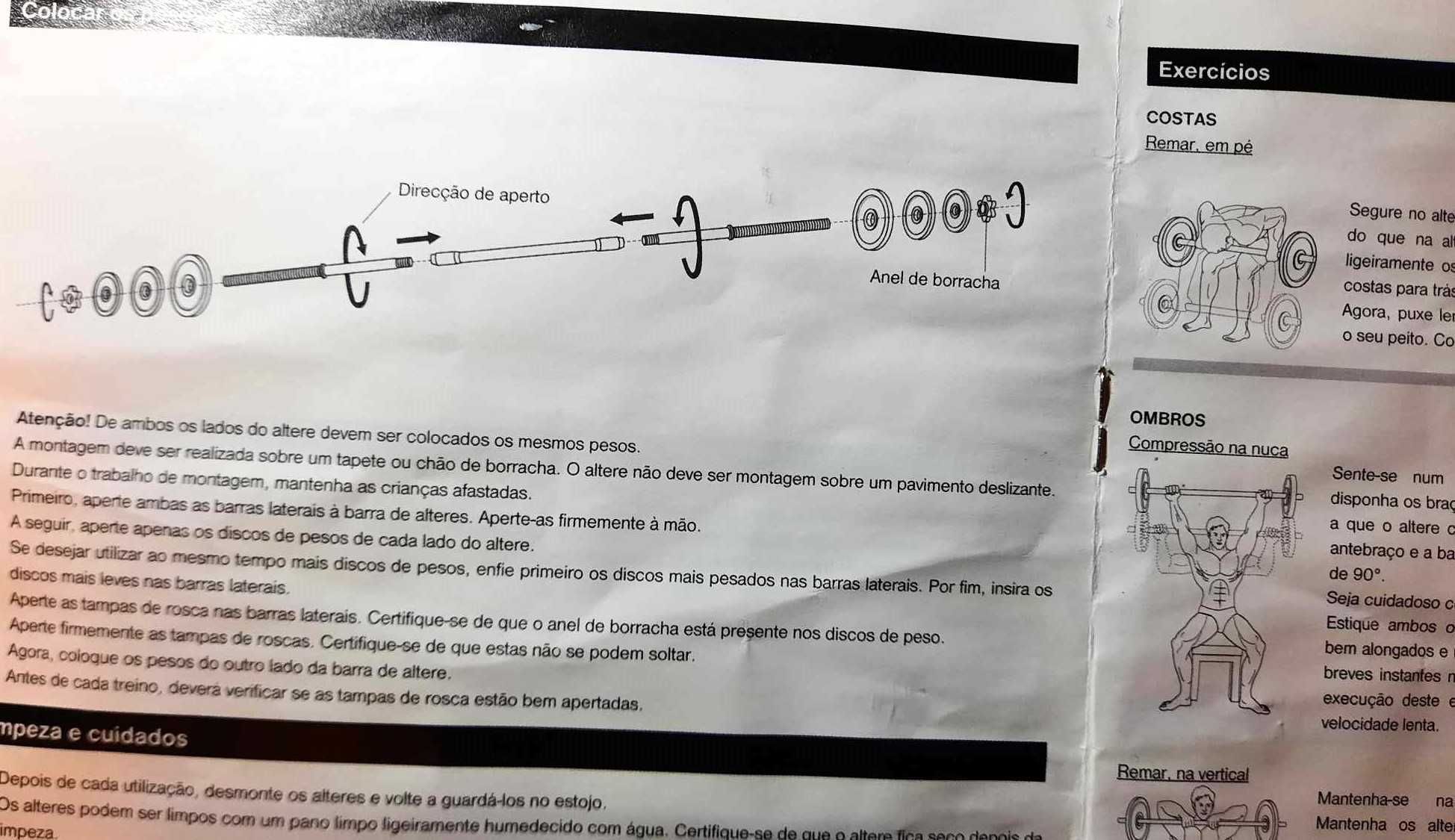 Conjunto de alteres com barra e estojo - Active