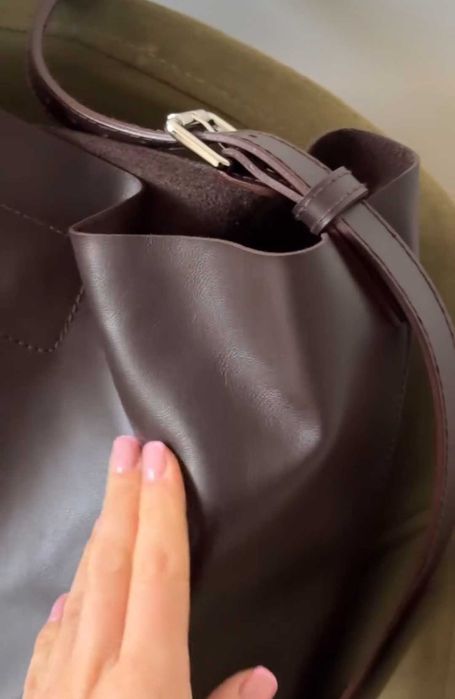 Сумка шкіряна коричнева шоколадна велика