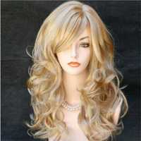 Парик мелированный блонд волнистые светлые волосы