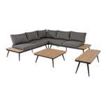 Narożnik ogrodowy Lesli Living Arezzo aluminiowy,240x240,stolik 80x80,