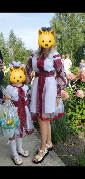 Фемілі лук,мама й доня 1 клас, вишиванка, вишита сукня, вишитое платье