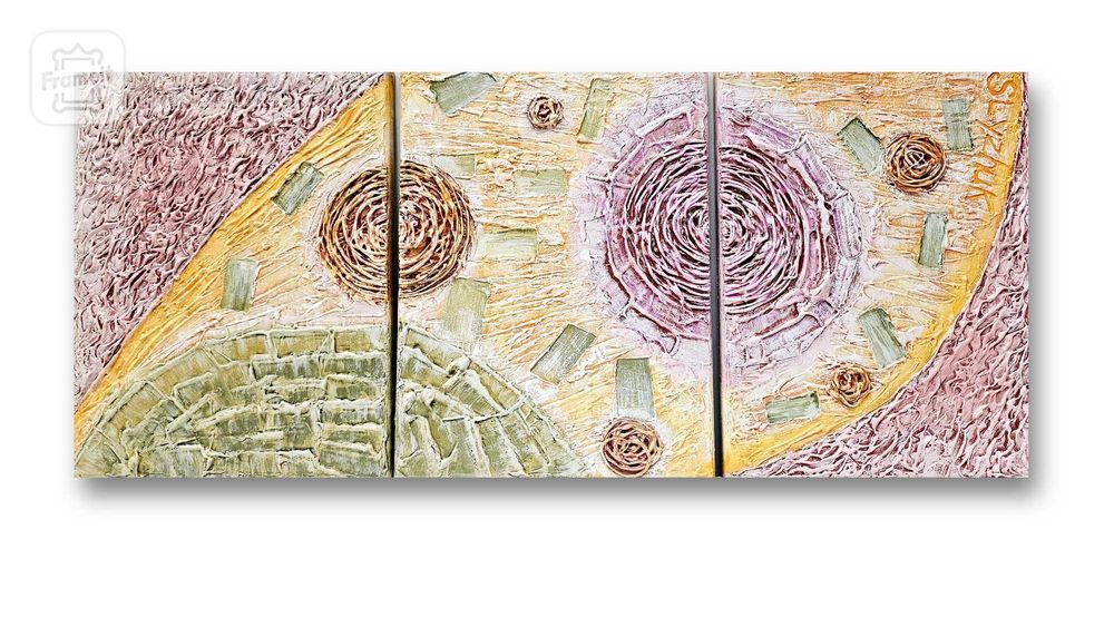 Картина триптих «Пастельна абстракція»
