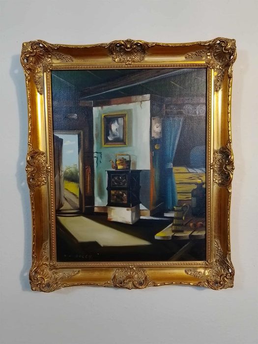 Stary obraz na płótnie OLE C. BORCH