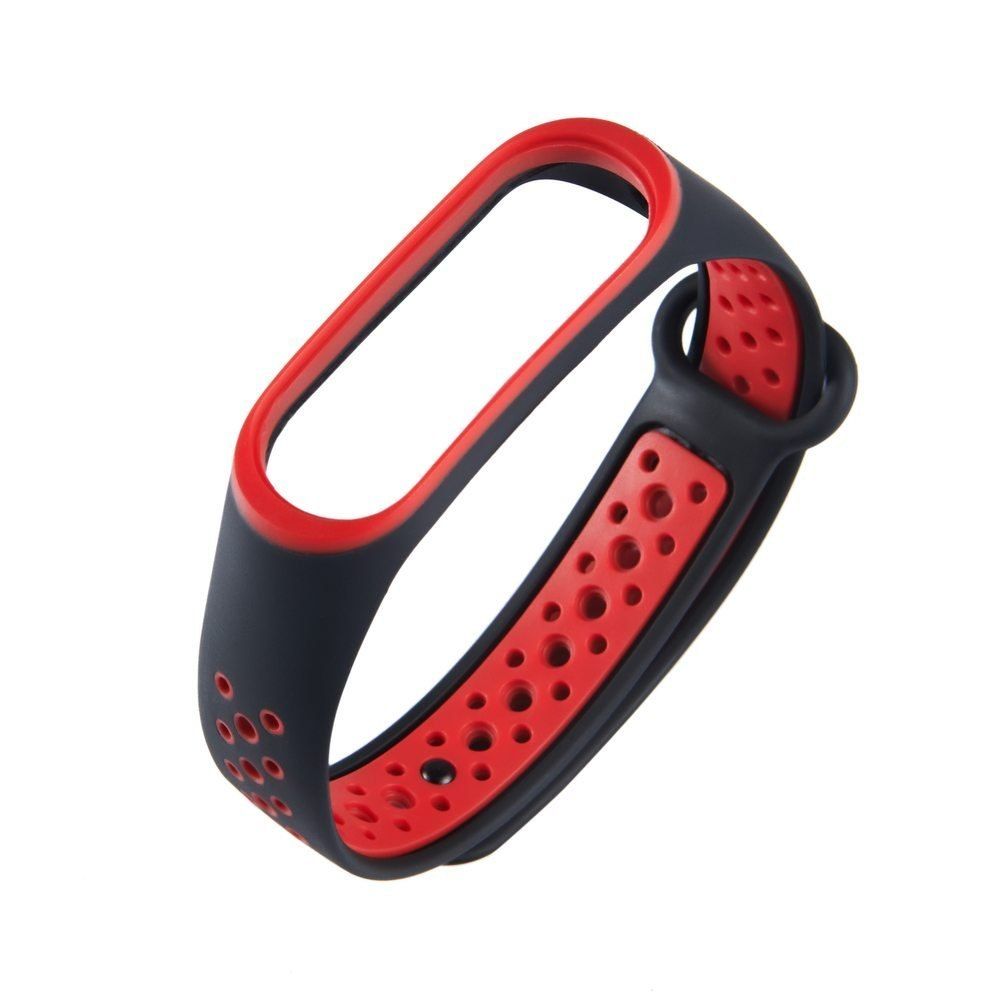 Silikonowa Opaska Do Xiaomi Mi Band 4 / Mi Band 3 Czarno-Czerwony