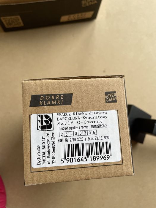 Klamka drzwiowa Barcelona czarna kwadratowa