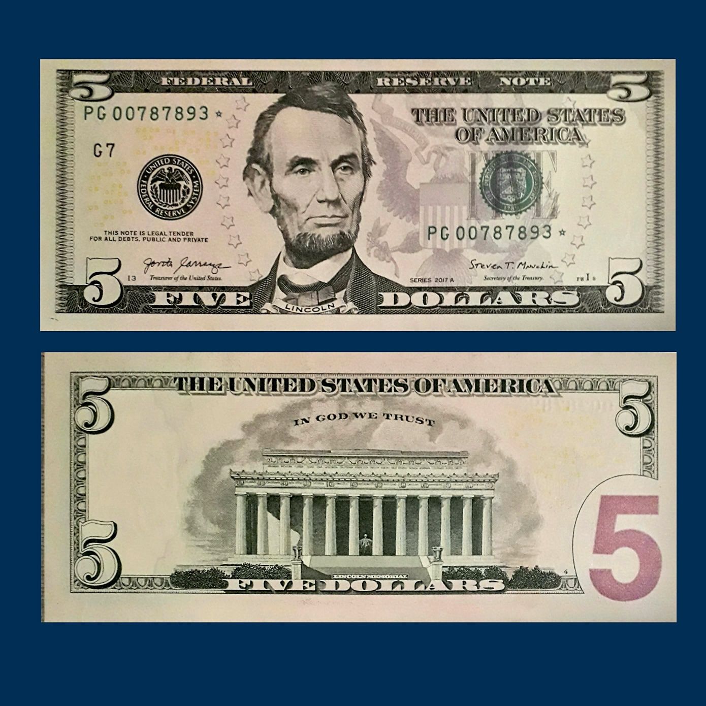 Доллар США    $ 5