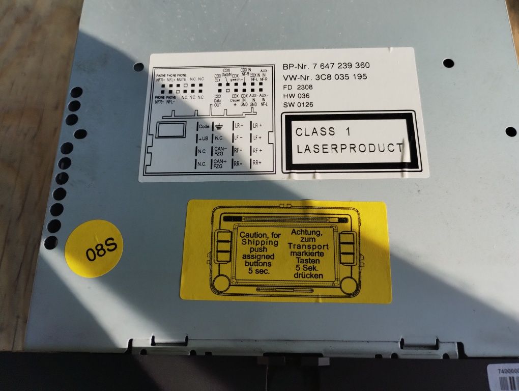Radio VW Touran lift 3c8.035.195