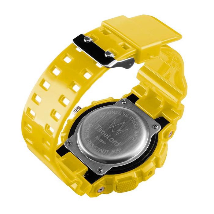 Zegarek S-SHOCK 3 kolory żółty biały czarny - wygląd jak G piękny
