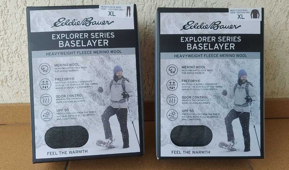 Термобельё зимнее Eddie Bauer, с шерстью мериноса, комплект, оригинал