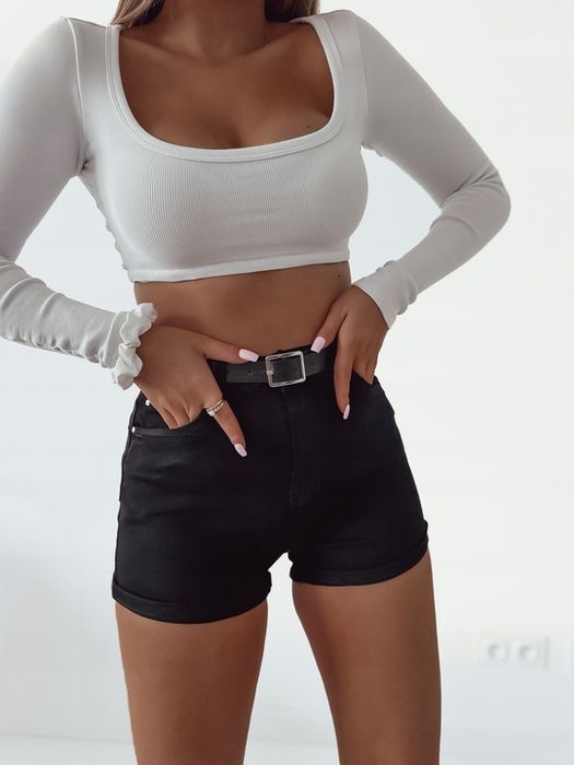 Spodenki Jeansowe Damskie Szorty Modelujące Push Up Z Paskiem M Sara X