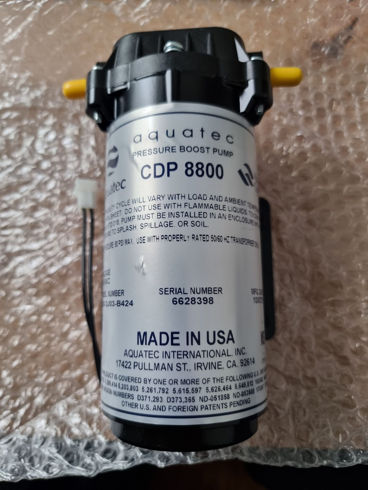 Pompa wody membranowa Aquatec CDP8800 aeroponika