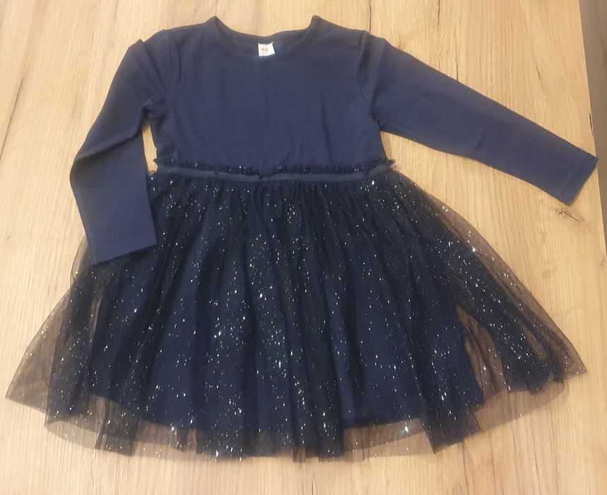 Granatowa Sukienka z tiulem H&M 92