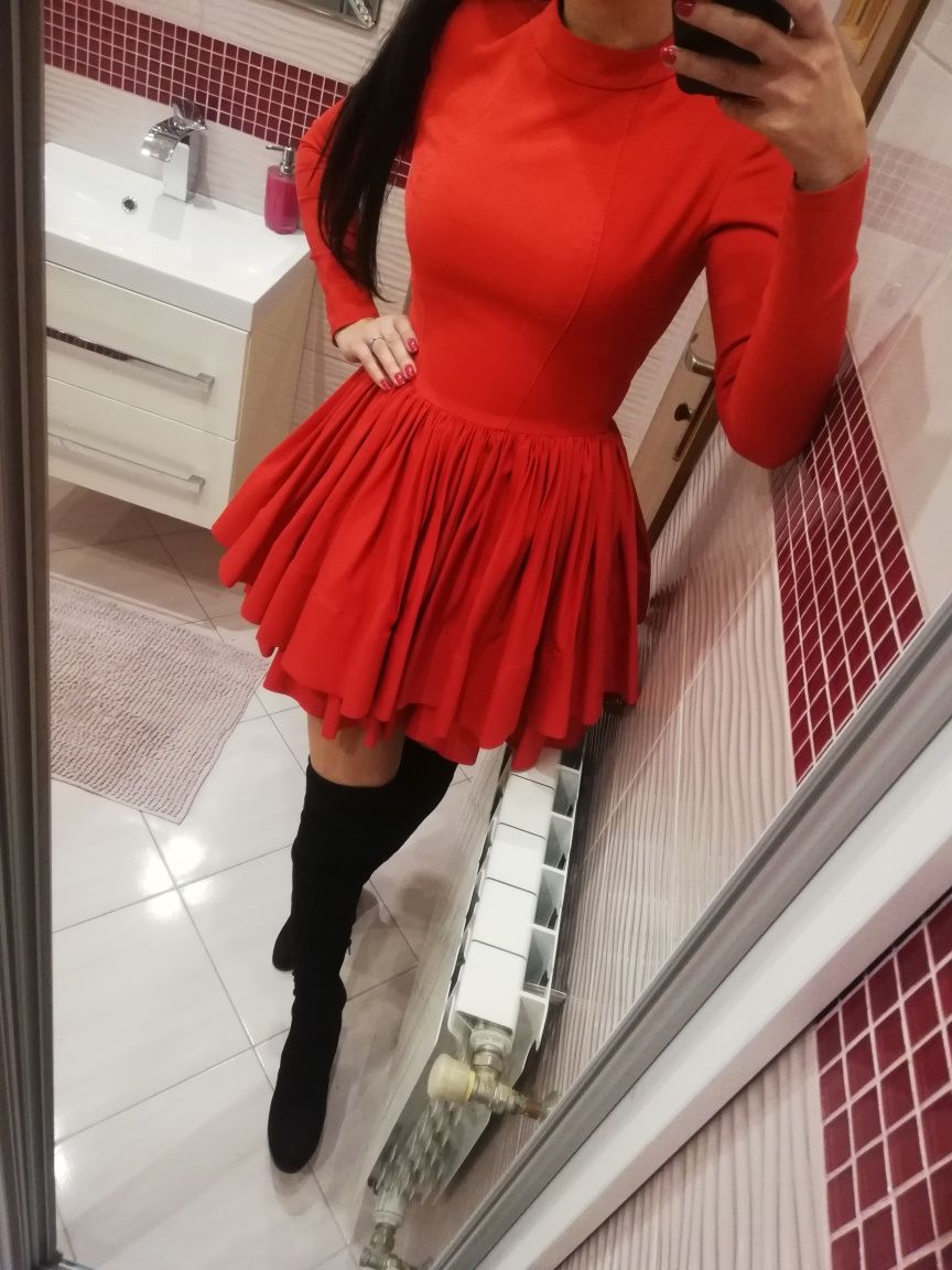 Czerwona świąteczna sukienka święta Lou 34 xs xs/s 36 s wigilia
