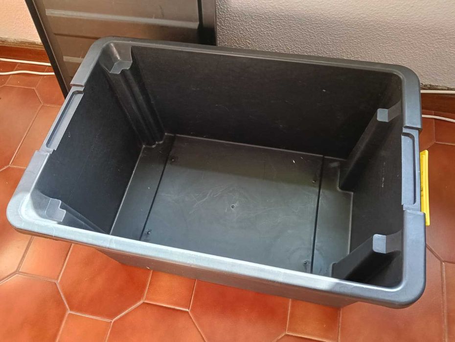 Caixa De Armazenagem Preta 43cm X 63cm X 30 Cm