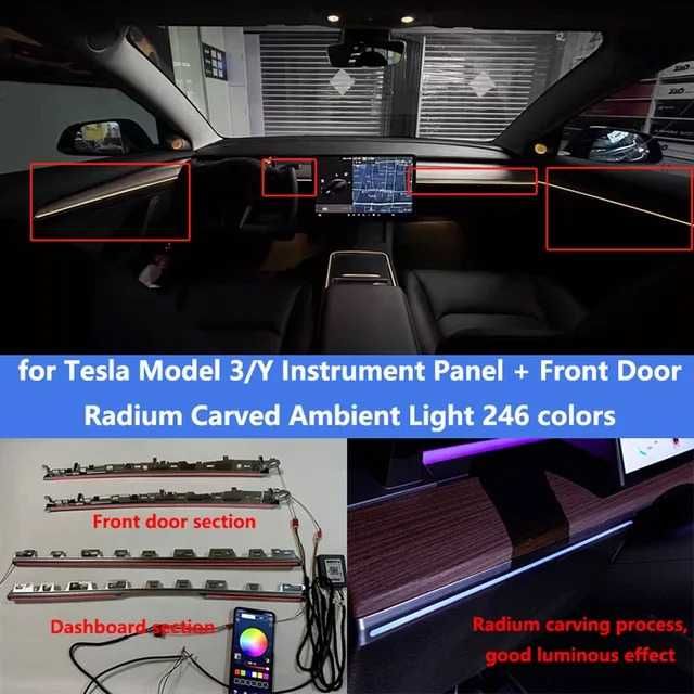 Подсветка с установкой tesla model 3 Y ambient Интерактивная амбилейт