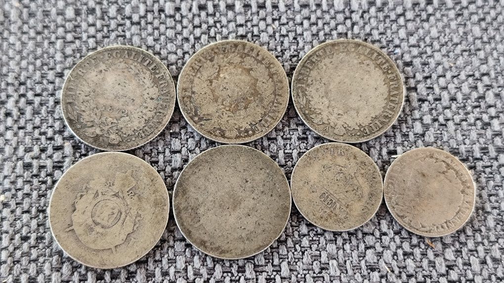 Francja srebrne monety franki Napoleon Ceres 7 szt