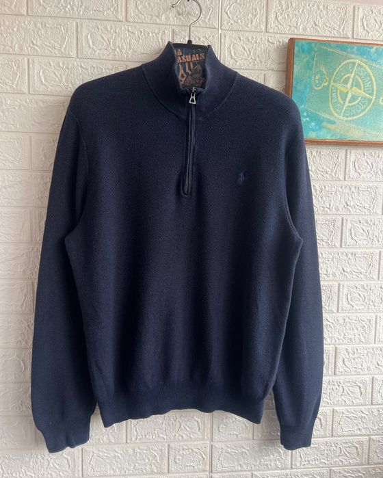 Светр Polo Ralph Lauren 1/3 zip темно-синій на молніі рЛ