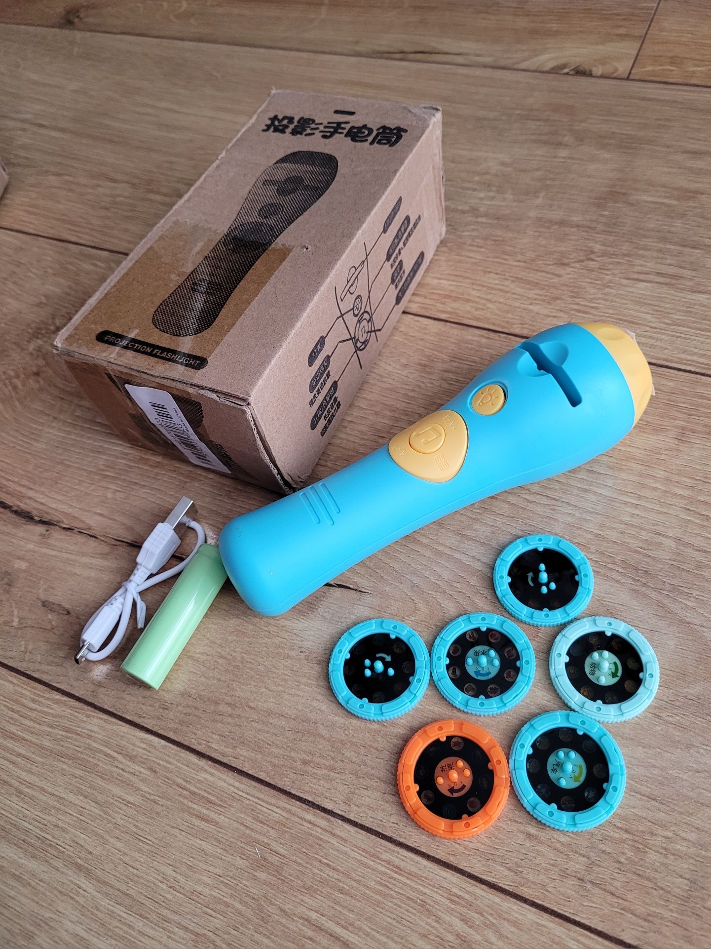 Projektor slajdów Lampka nocna Sufit Ściana USB 6 slajdów