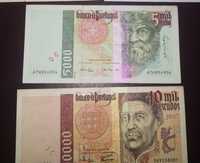 Notas de Escudo Portuguesas 10.000$ E 5.000$	$