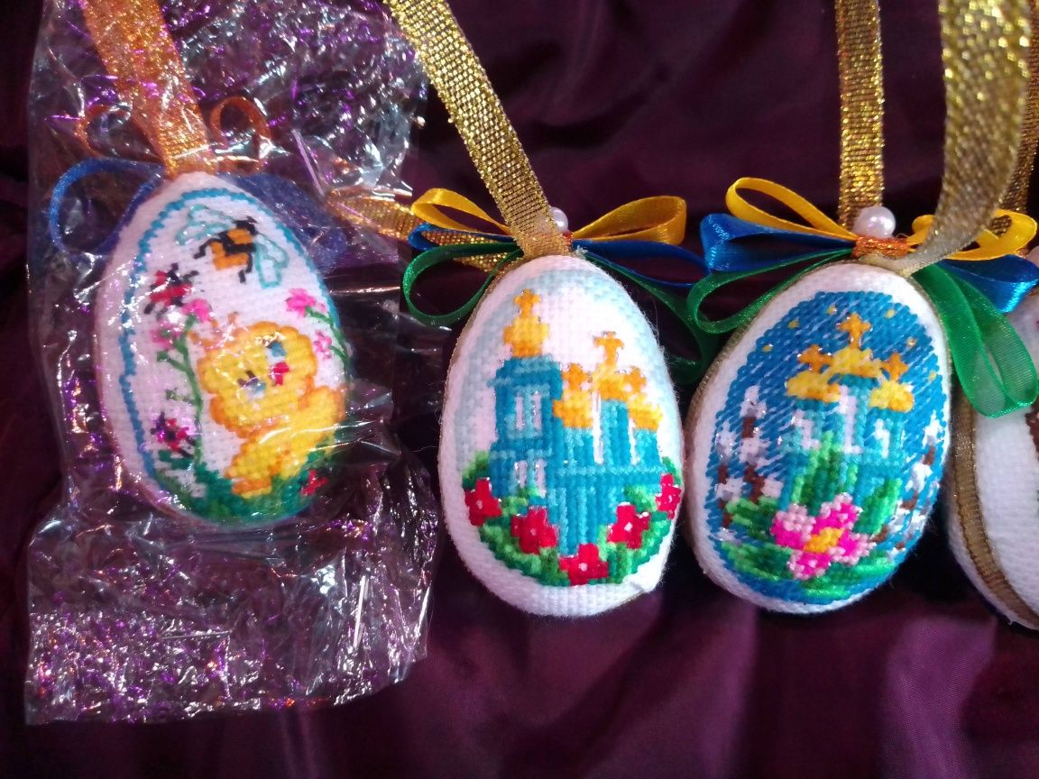 Продам вишиті писанки на Великдень, Пасху,яйця, декор, на кошик, хендм