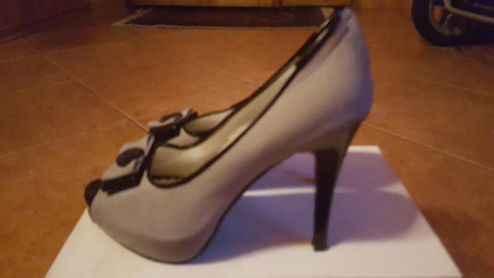 buty czółenka szpilki czarno białe roz 39 jak nowe