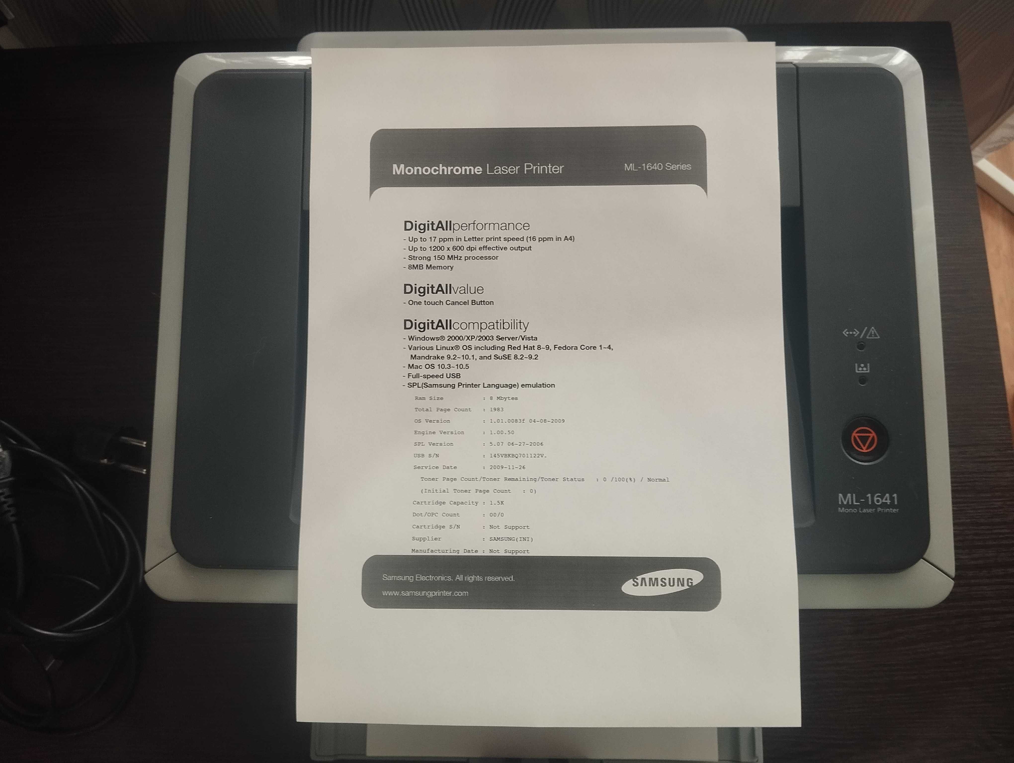 Лазерний принтер samsung ML-1641