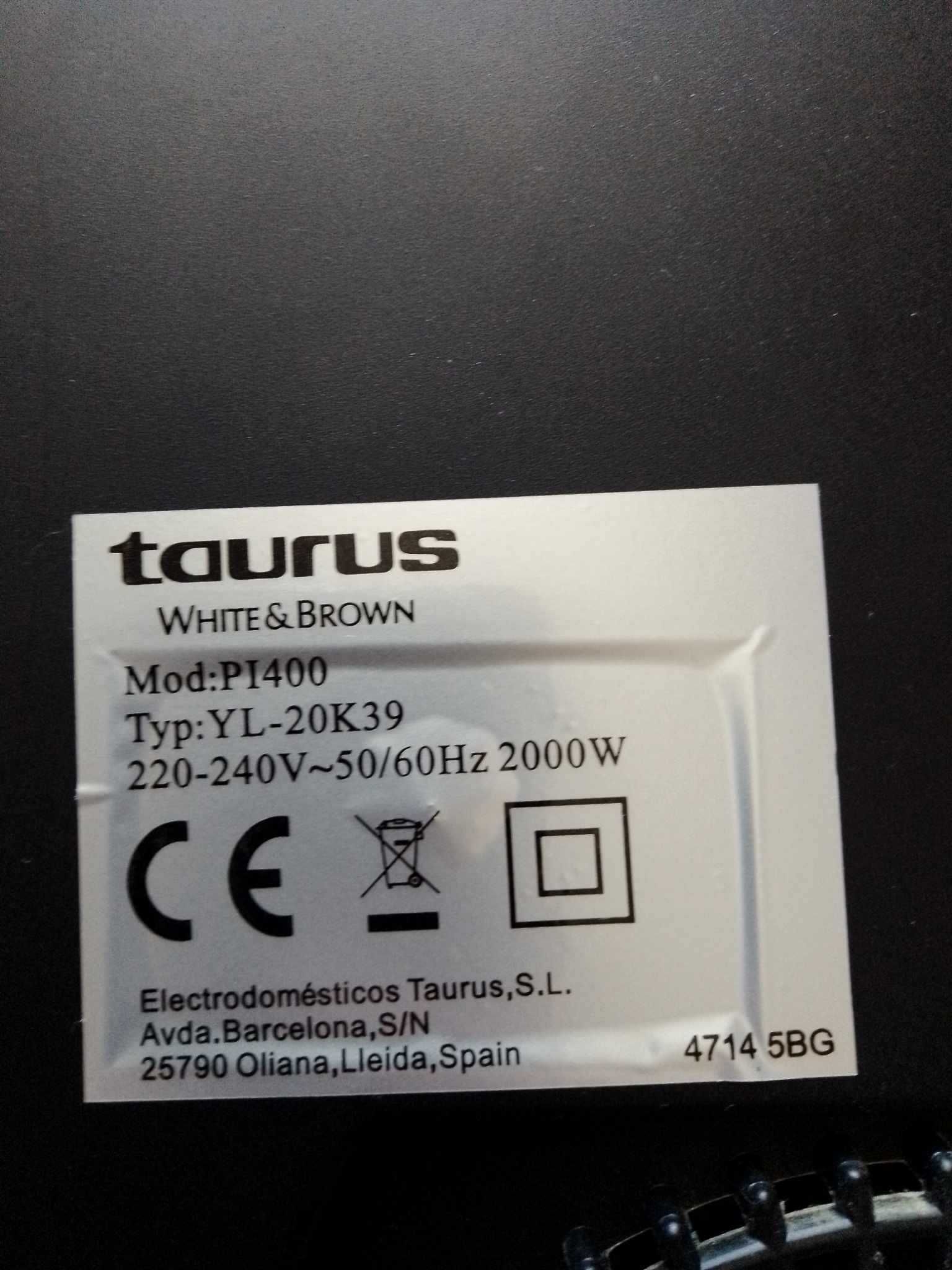 Placa Indução Taurus PI 400