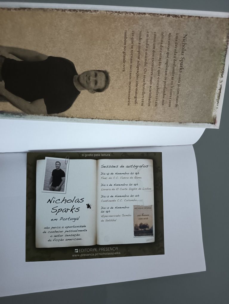 Um Homem Com Sorte	de Nicholas Sparks	Como novo!*