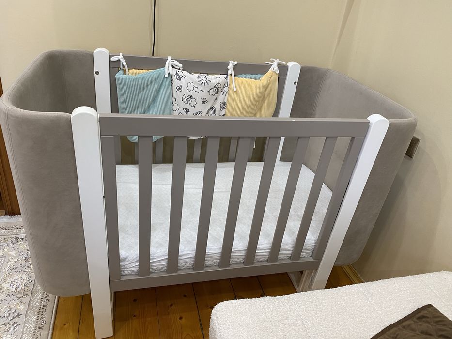 Дитяче ліжечко/ліжко верес монако біле/капучино