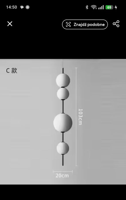 Lampa sufitowa, 4 kule, stan idealny