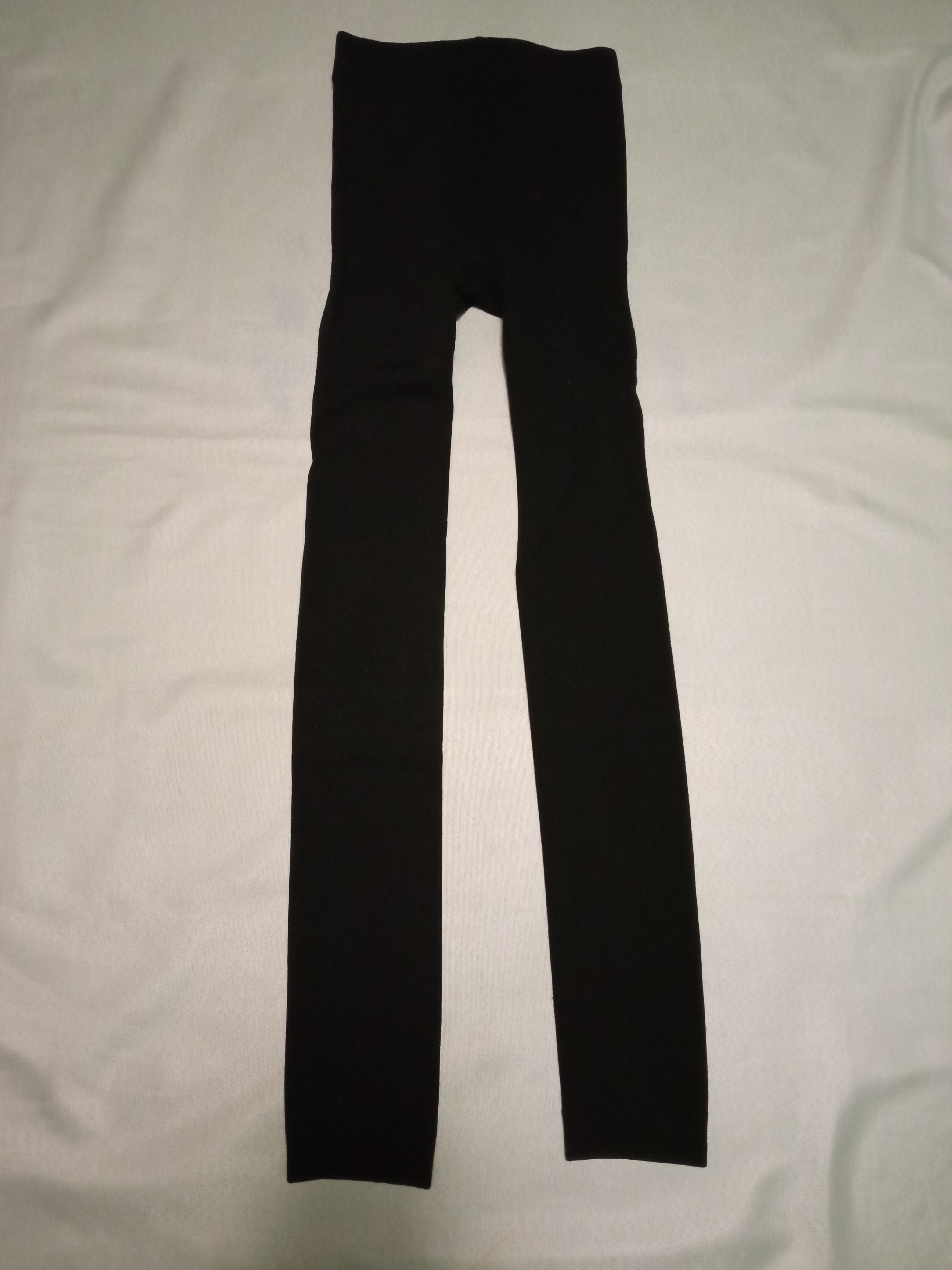 Legginsy ocieplane grube z klinem czarne S/M