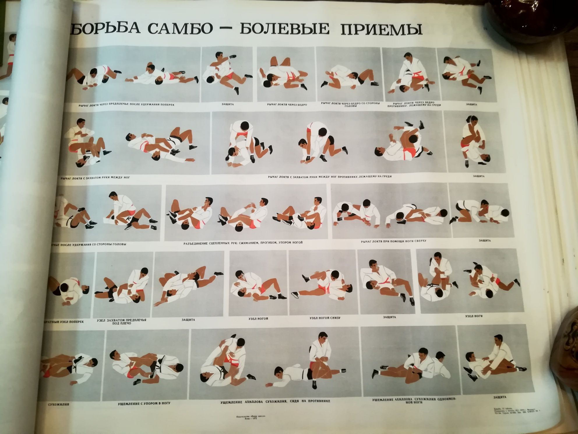 Плакаты борьбы самбо 1972г. 15 шт. Новые.