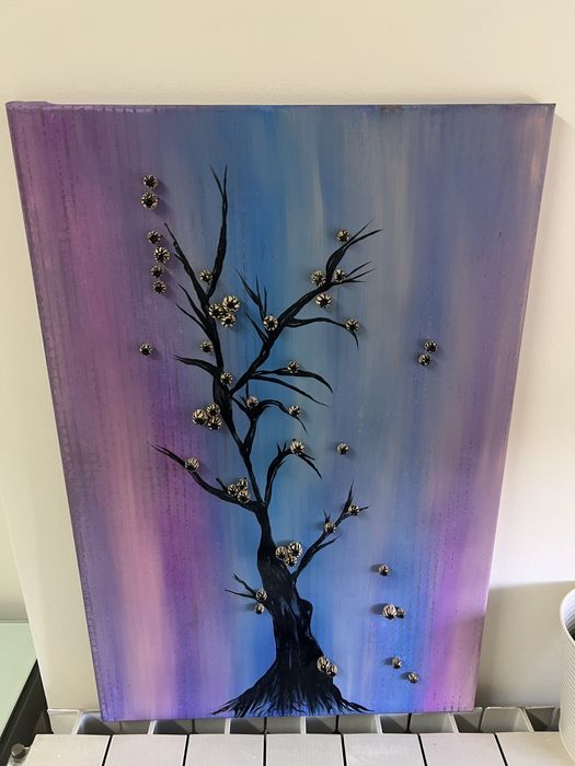 Quadro pintado à mão em acrílico