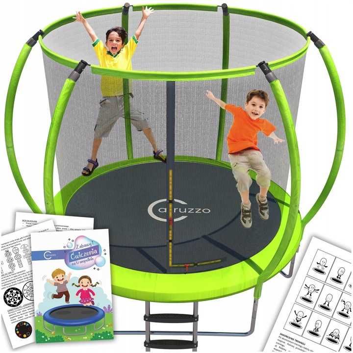 TRAMPOLINA ogrodowa PREMIUM dla dzieci 10FT 312cm siatka drabinka