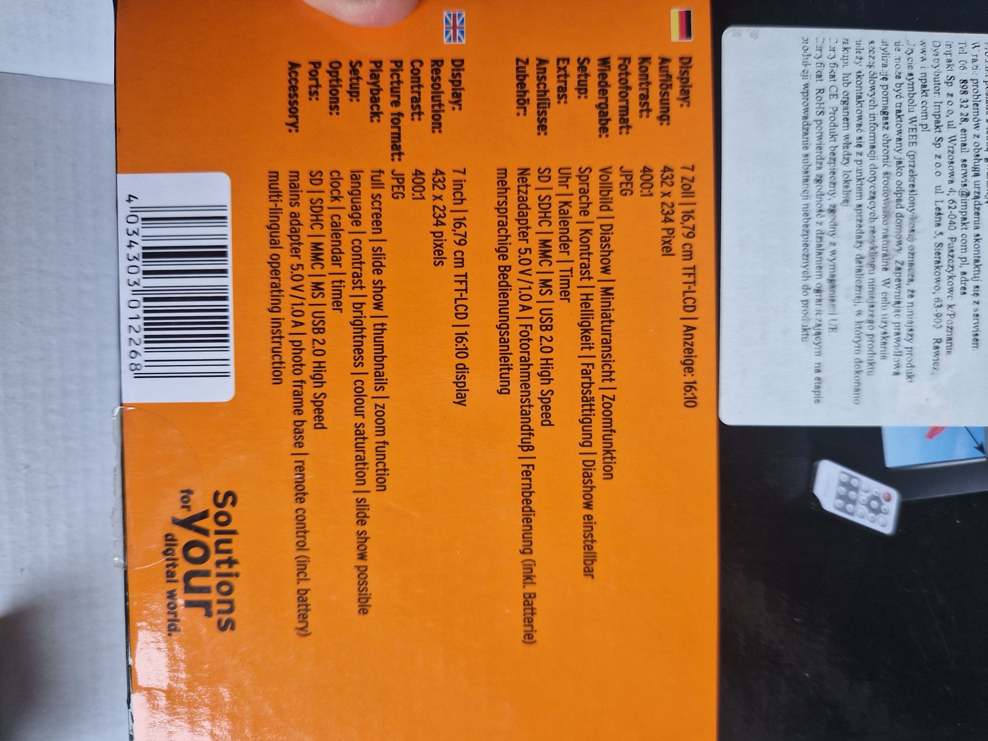Cyfrowa ramka do zajęć Photagent 7"