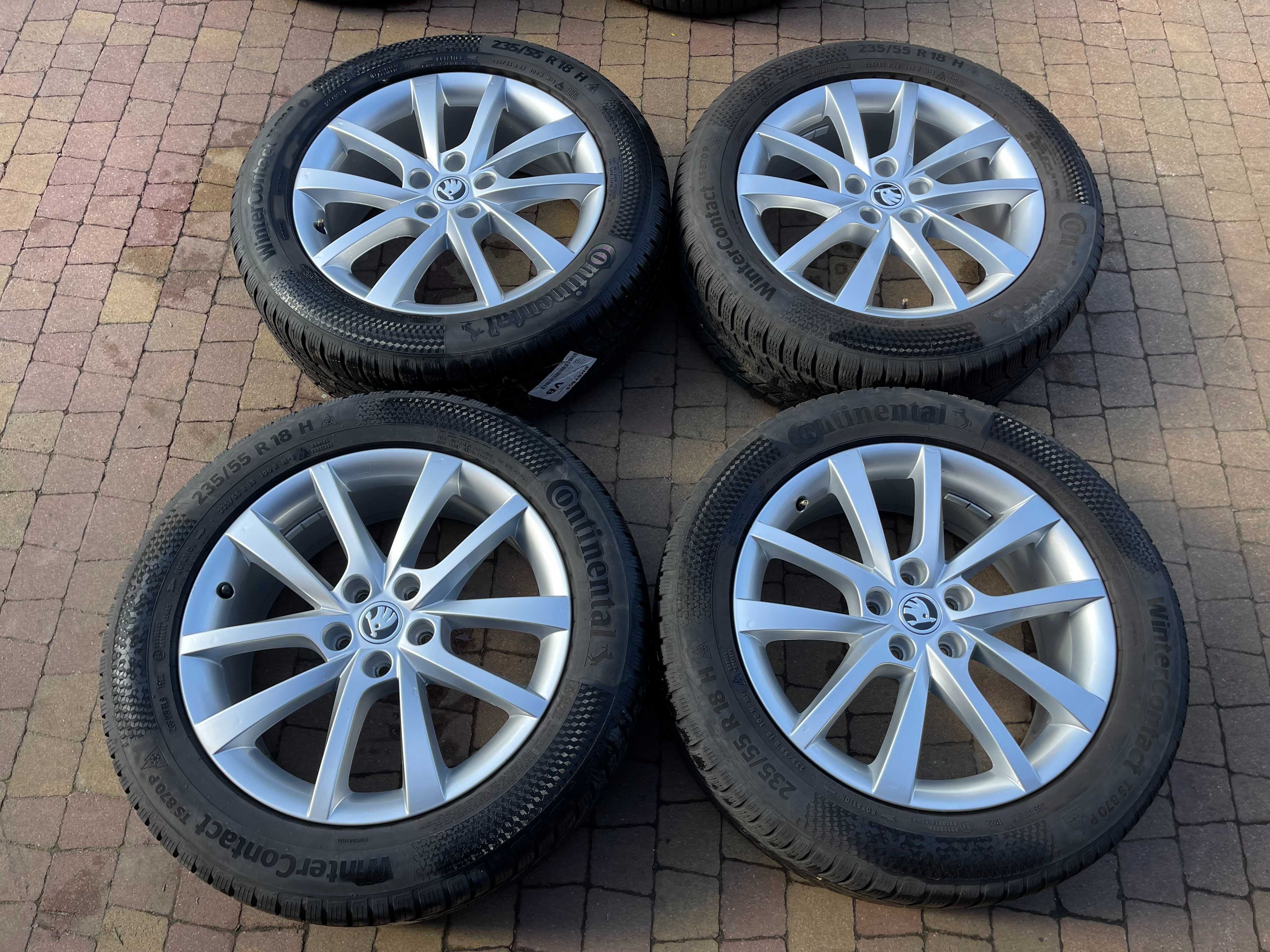 3768. Koła zimowe Skoda Kodiaq oryginalne 5x112 235/55/18 Continental