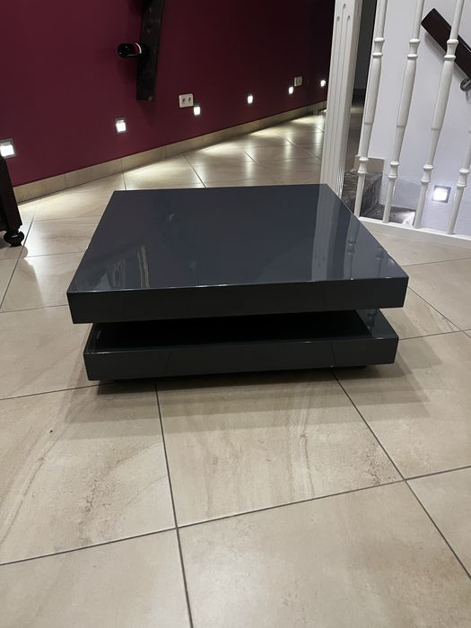 Stolik kawowy szary lakierowany