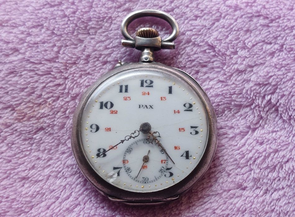 Relogio de bolso Prata "PAX" Swiss Made [42mm]  - 1900
