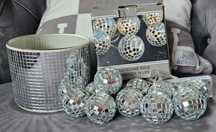 Zestaw osłonka doniczka i lampki led disco retro glamour home