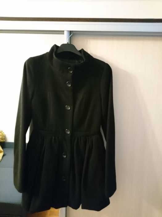 Пальто деми XS H&M черное после химчистки