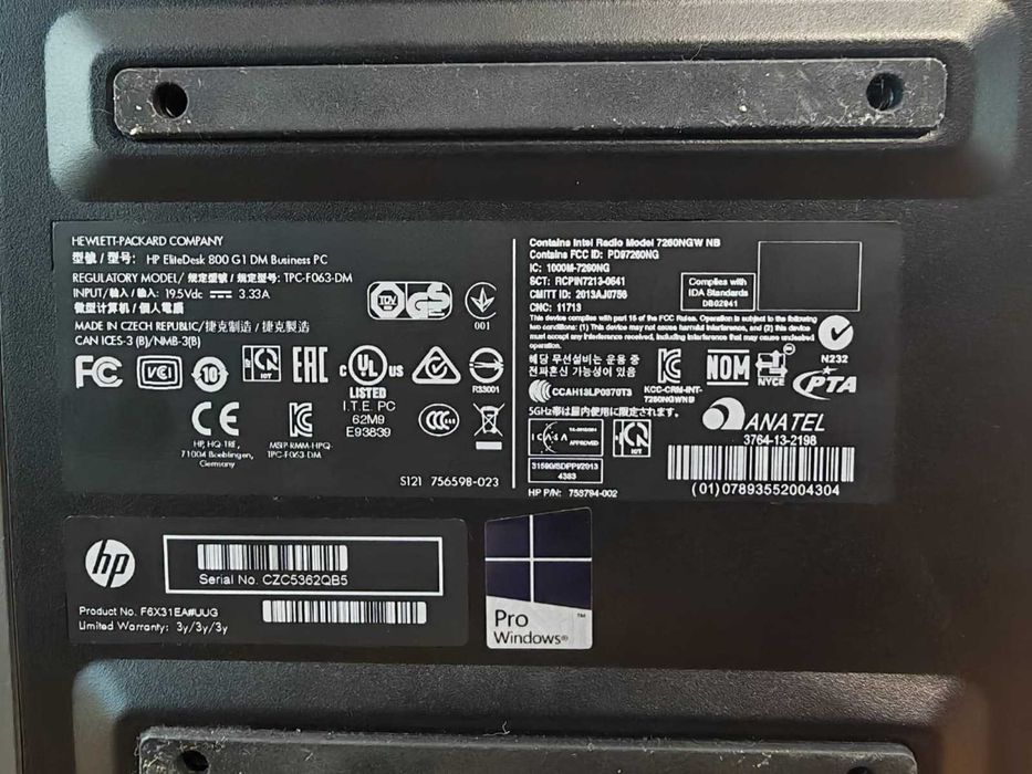 Mini PC HP EliteDesk 800 G1: intel i5/8GB RAM/256GB SSD/Win11