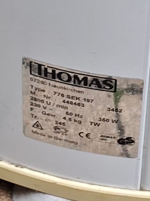 Wirówka do ubrań  Thomas 2800 obrotów na minutę -duża.