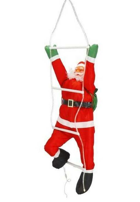 Dekoracja świąteczna Mikołaj na drabinie na zewnątrz balkon dach  WL31