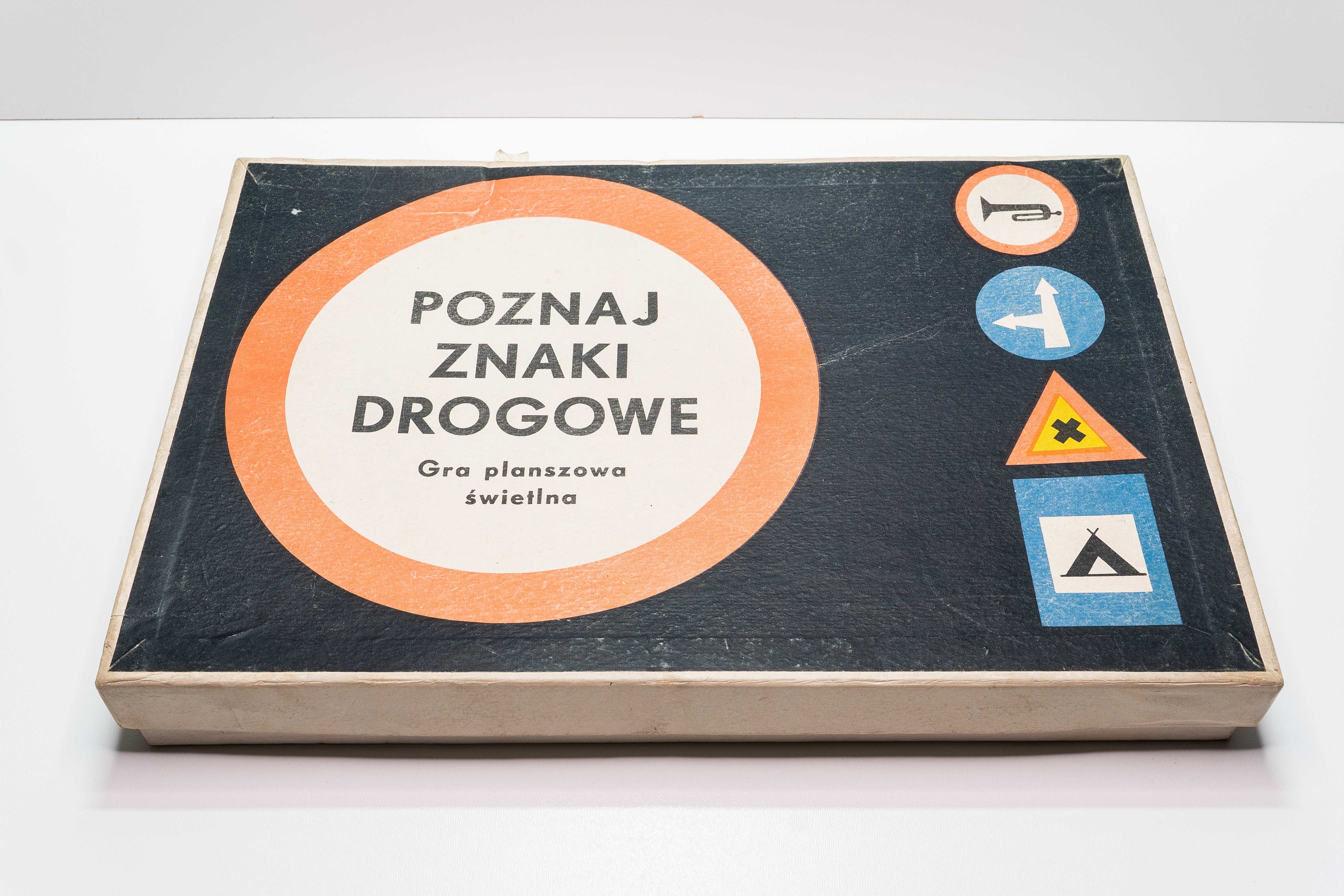 Interaktywna gra planszowa świetlna Poznaj Znaki Drogowe rok 1974 PRL