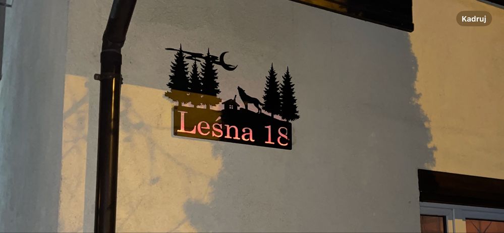 Tabliczka z ulica i numerem domu z motywem leśnym i inne ( Leśna )