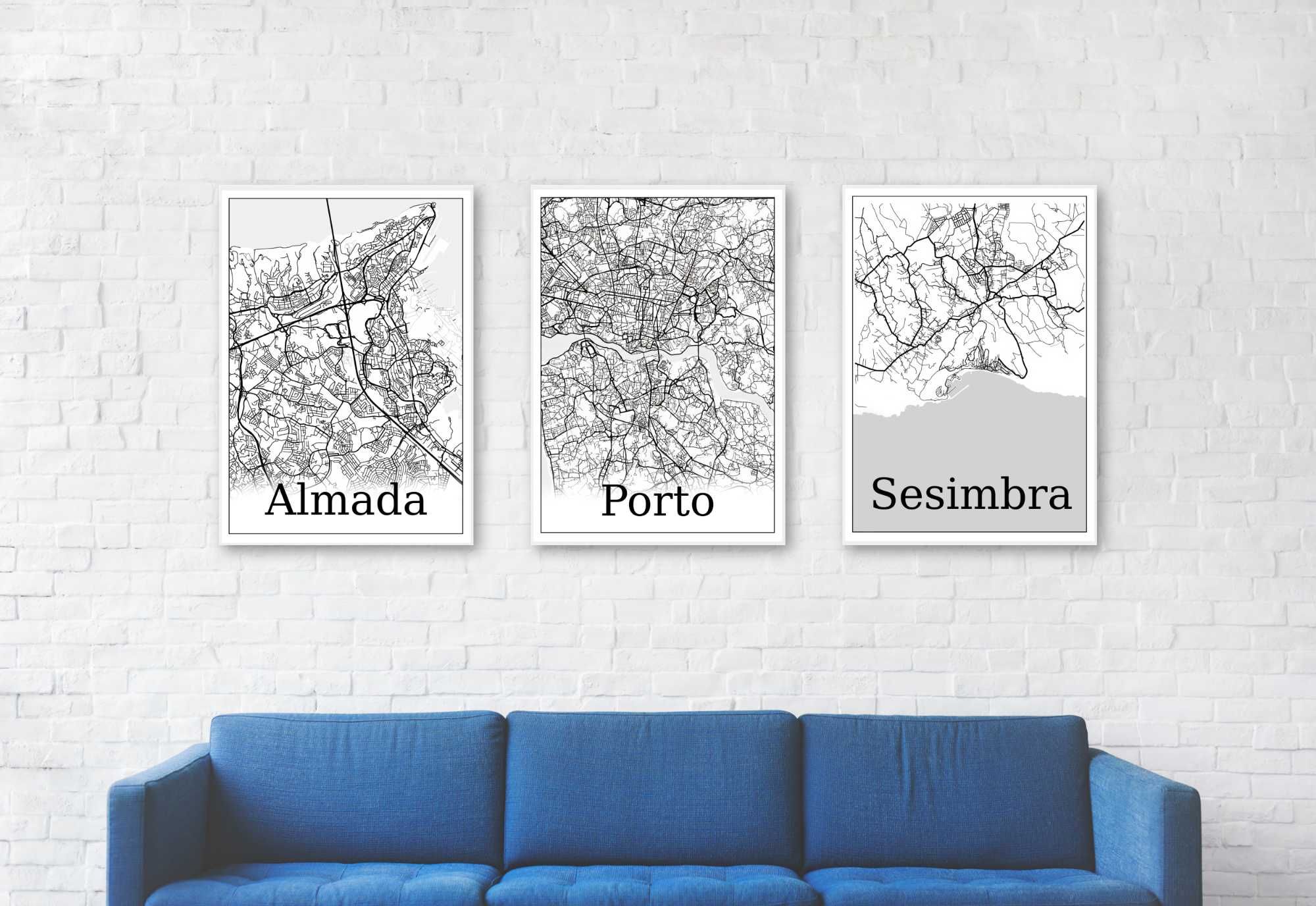 Poster/Mapa de cidades de Portugal- Barreiro- Download digital