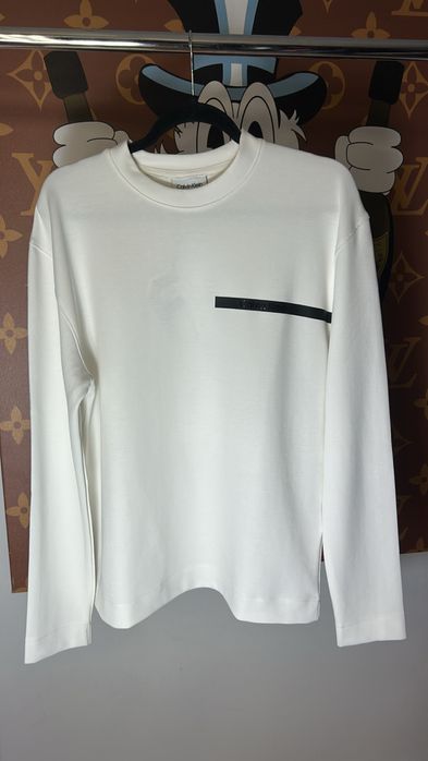 MEGA SALE -40% Мужской свитшот Кельвин Кляйн белая Кофта осень Лонгсли