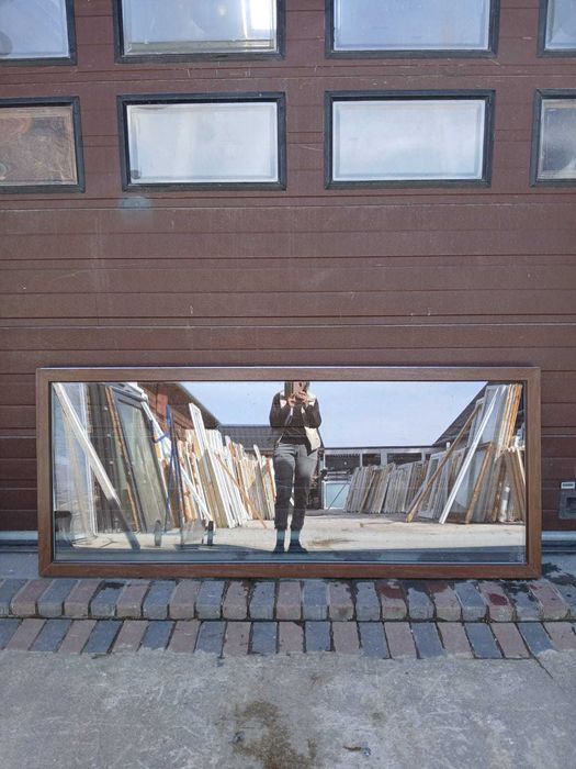 Okno witryna 92x219 pcv orzech świetlik przeszklenie DOWÓZ CAŁY KRAJ