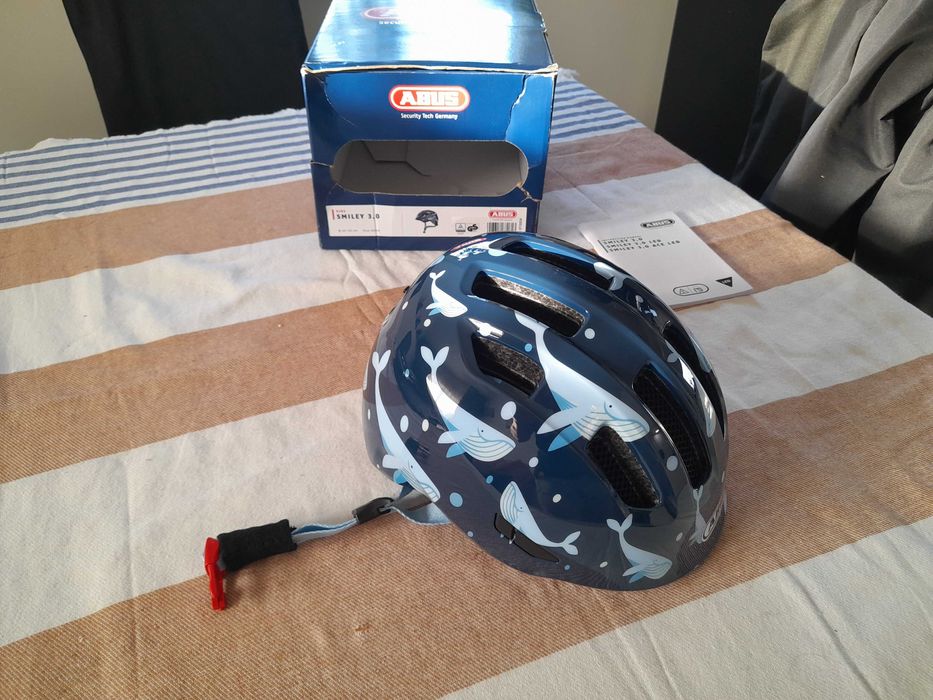 Kask rowerowy dziecięcy Abus Smiley 3.0 Blue Whale S 45-50cm